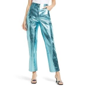 AMYLYNN LUPE METALLIC PANT in Ice Blue